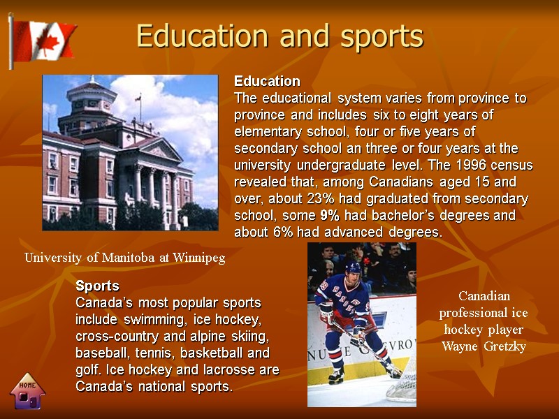 Education and sports University of Manitoba at Winnipeg Sports  Canada’s most popular sports